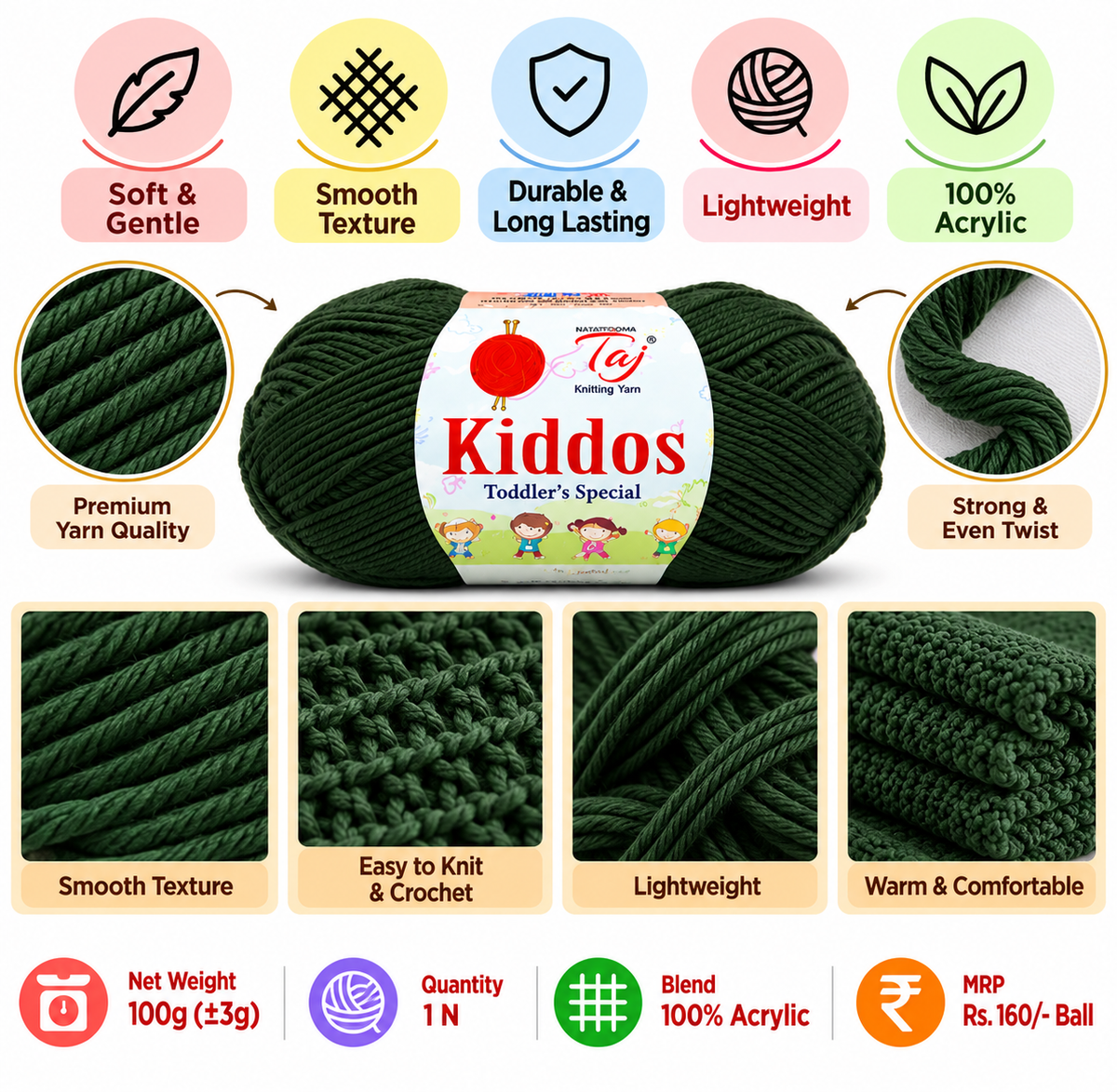 Kiddos 61 – Premium Knitting Yarn