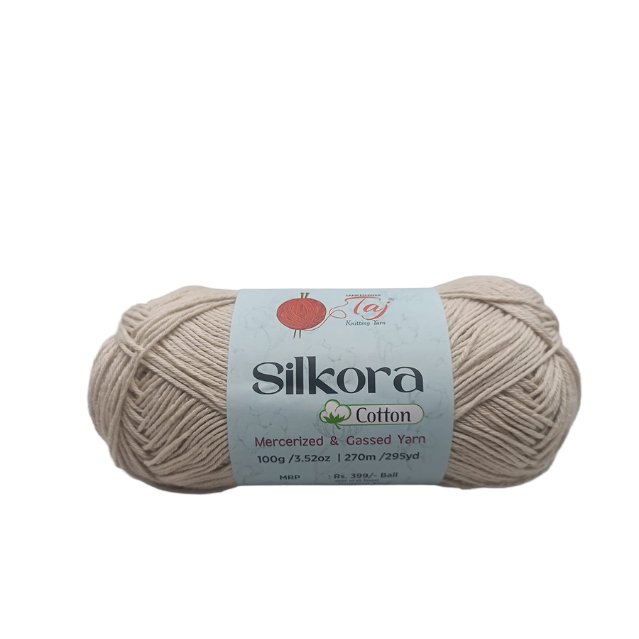 Silkora Cotton yarn ball on a white background