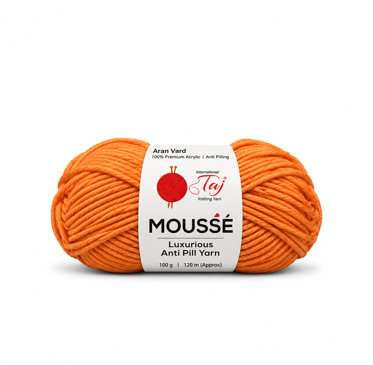 Mousse Orange Creative Knitting Yarn Skein – Soft Yarn for Knitting, Crochet and Handmade Crafts