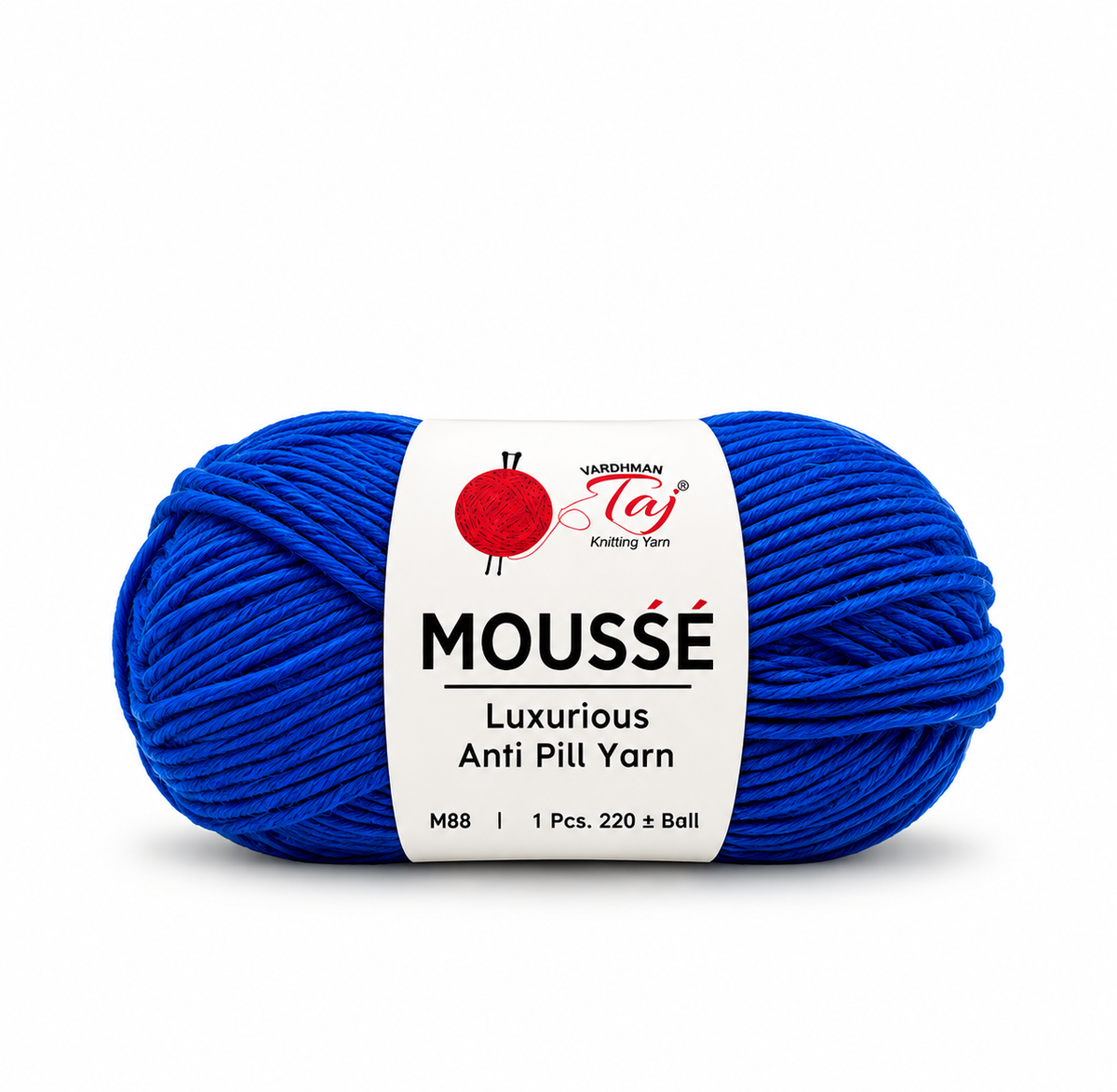 Moussé Shade 75 Blue Anti-Pill Knitting Yarn by Taj Knitting Yarn for knitting, crochet projects, winter accessories, and handmade crafts.