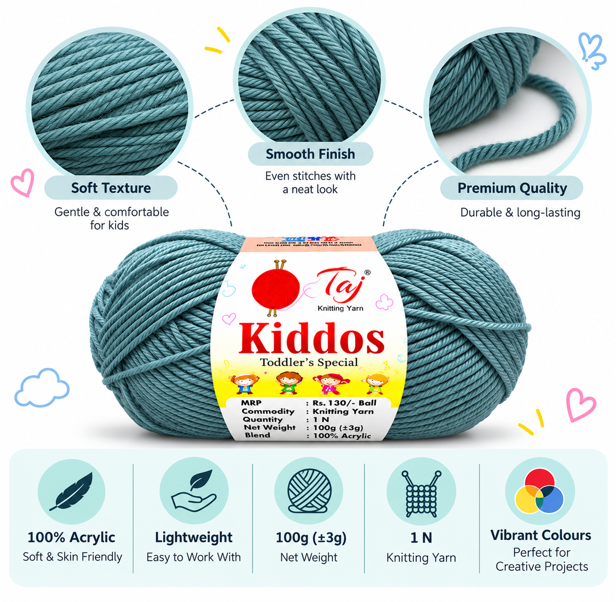Kiddos 48 – Premium Knitting Yarn