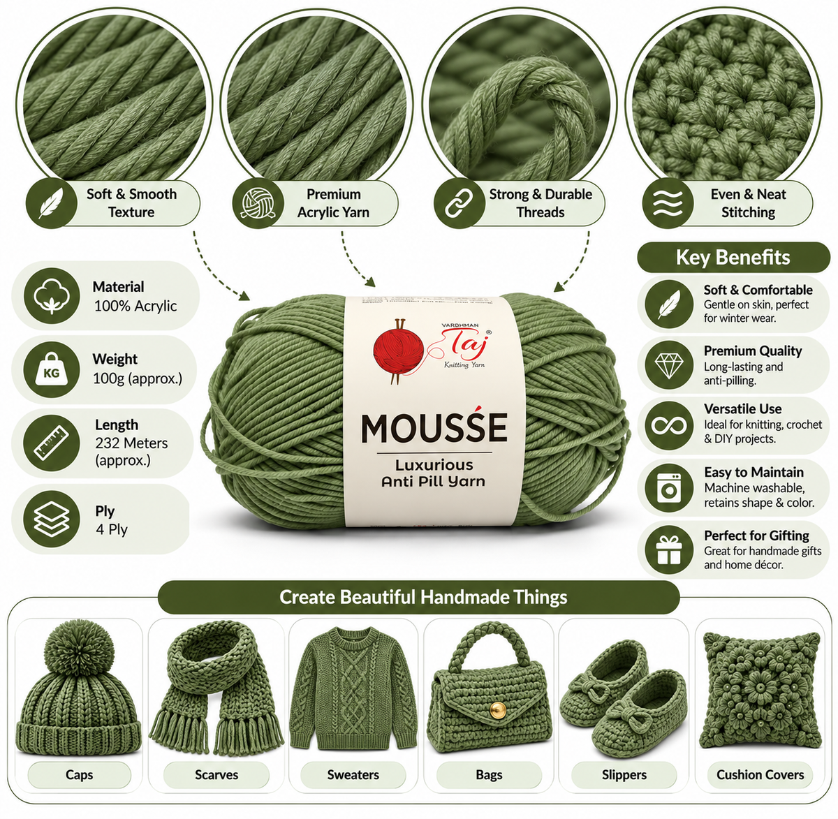 Taj Mousse - 43 – Green Oyster