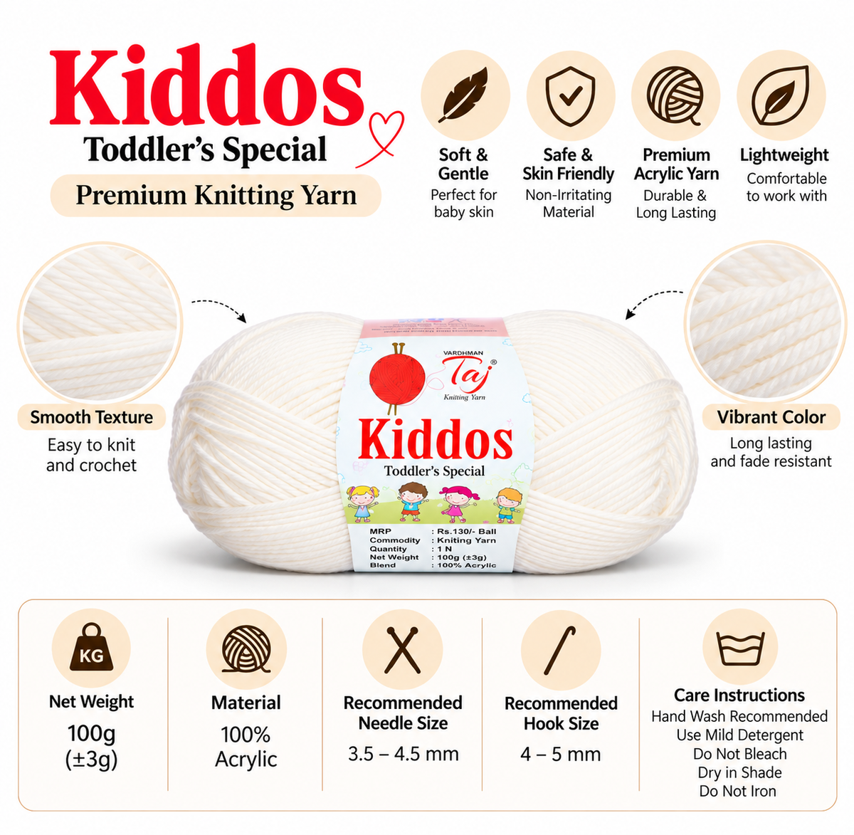 Kiddos 32 – Premium Knitting Yarn