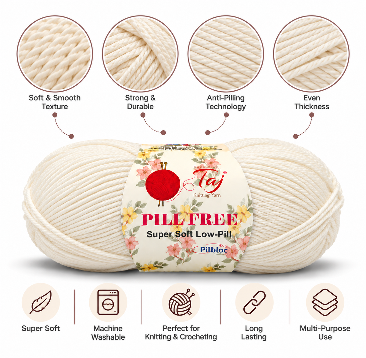 Pillfree 01 – Luxurious Anti-Pill Yarn for Knitting