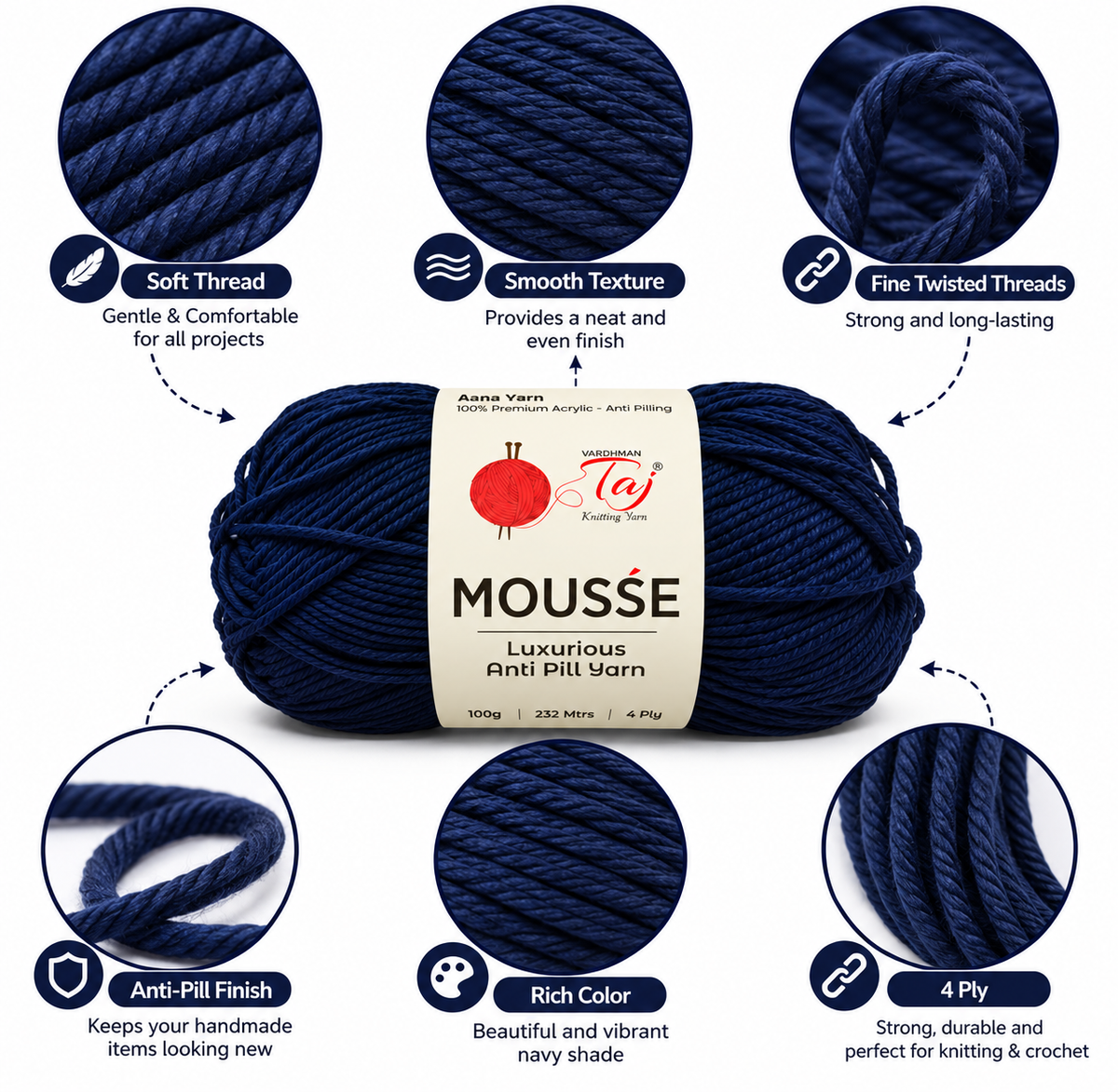Taj Mousse - 32 – Navy