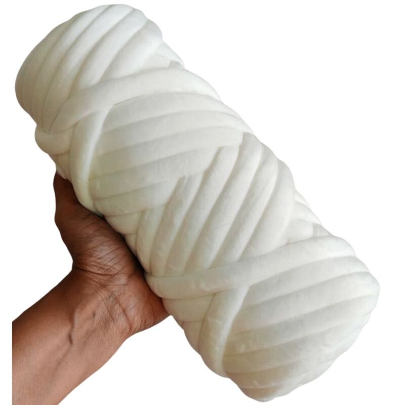 Jumbo Finger Knitting Yarn 15mm- 02 OffWhite