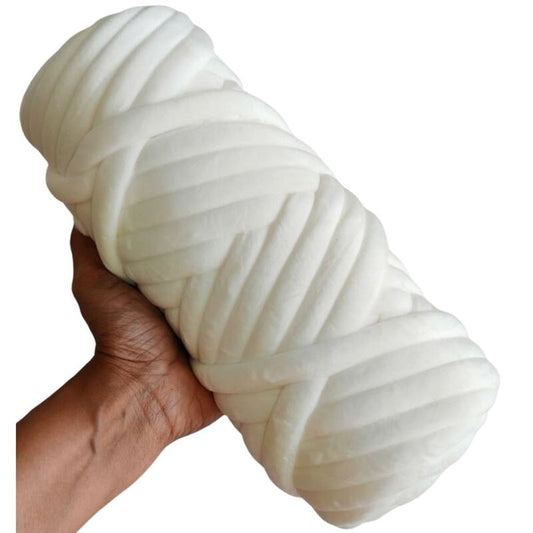 Jumbo Finger Knitting Yarn 15mm- 02 OffWhite