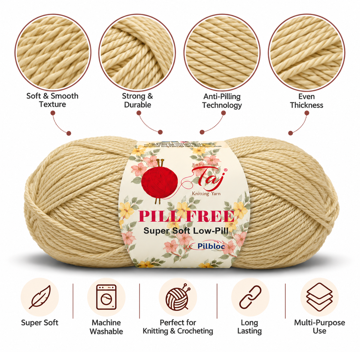 Pillfree 46 – Luxurious Anti-Pill Yarn for Knitting