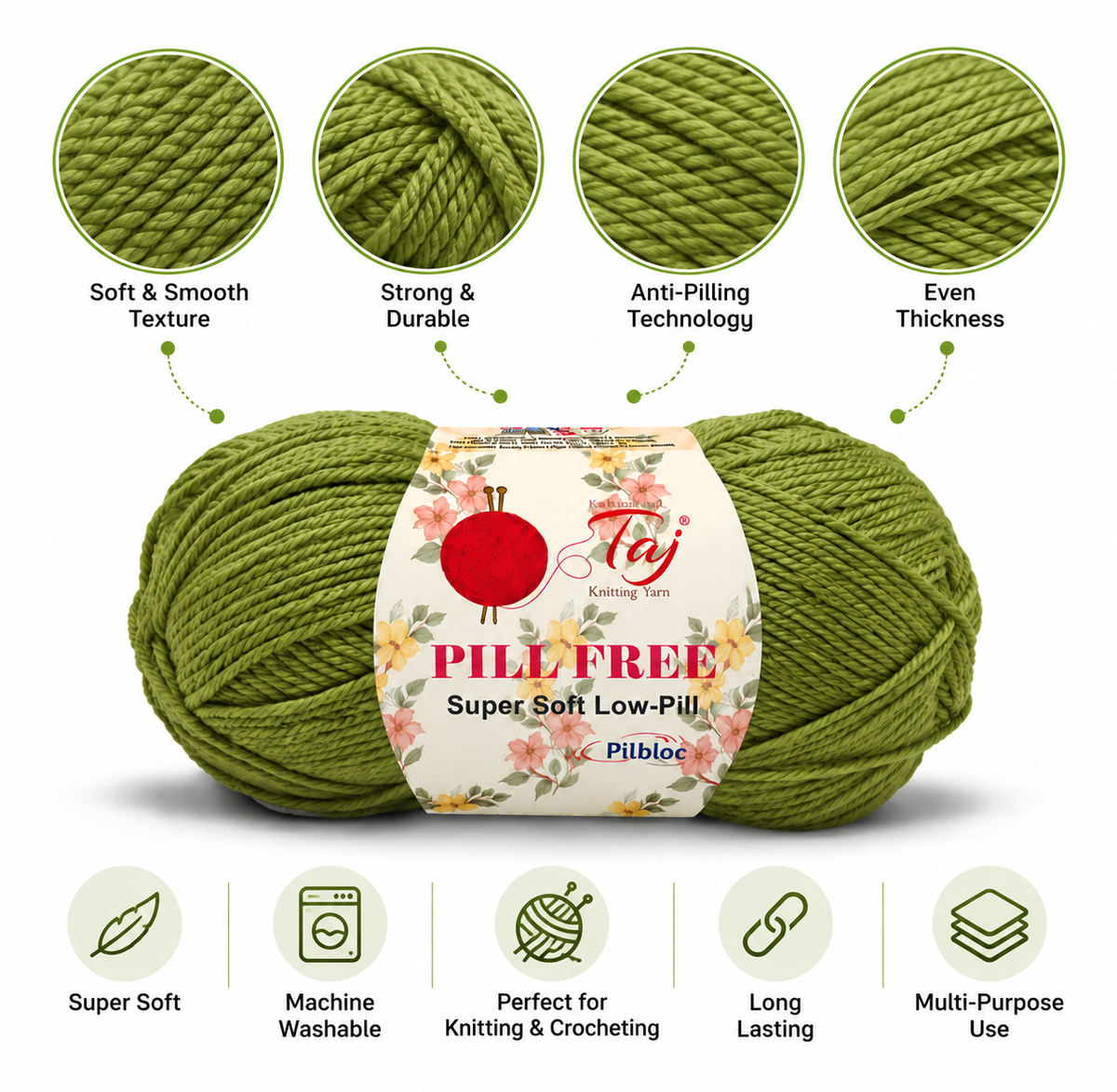 Pillfree 14 – Luxurious Anti-Pill Yarn for Knitting