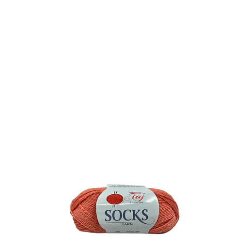 Ball of yarn with a label indicating 'socks' on a white background