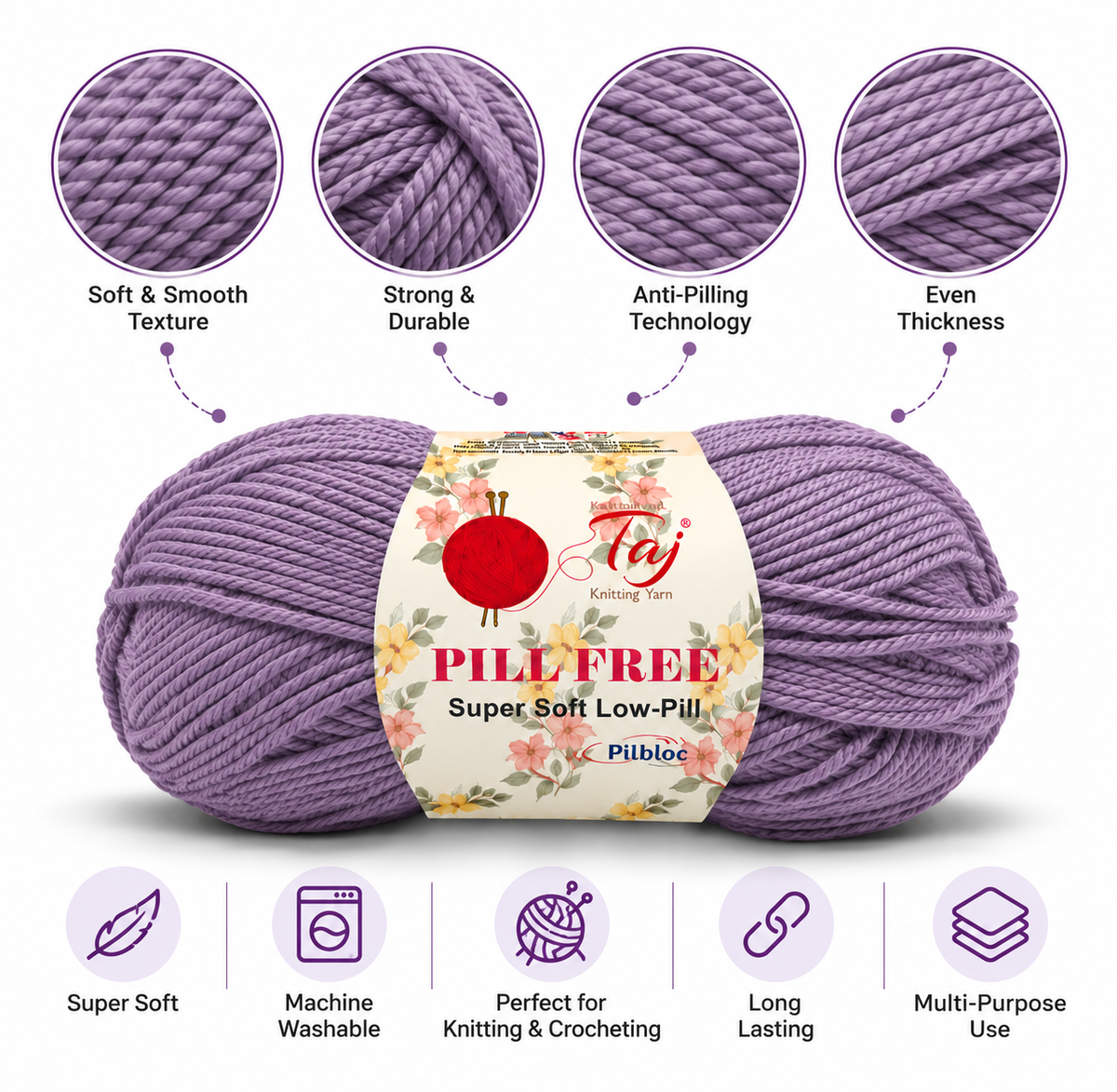 Pillfree 08 – Luxurious Anti-Pill Yarn for Knitting