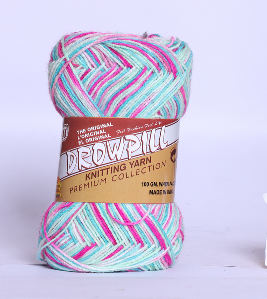 Taj Dropill Multi Color Knitting Yarn (Knitter Gold)