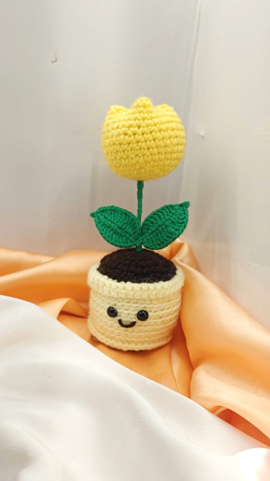 Tulip mini pot with smiley