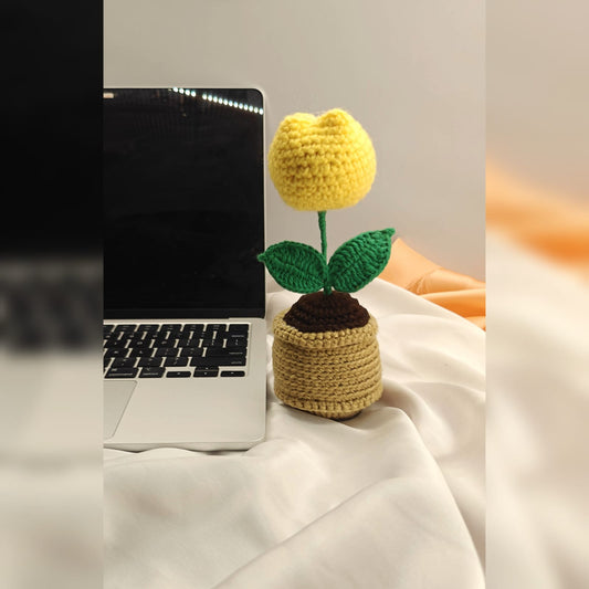Tulip mini brown pot