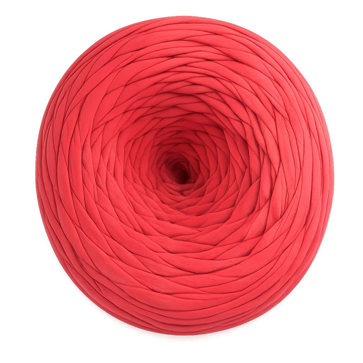 Red yarn ball on a white background