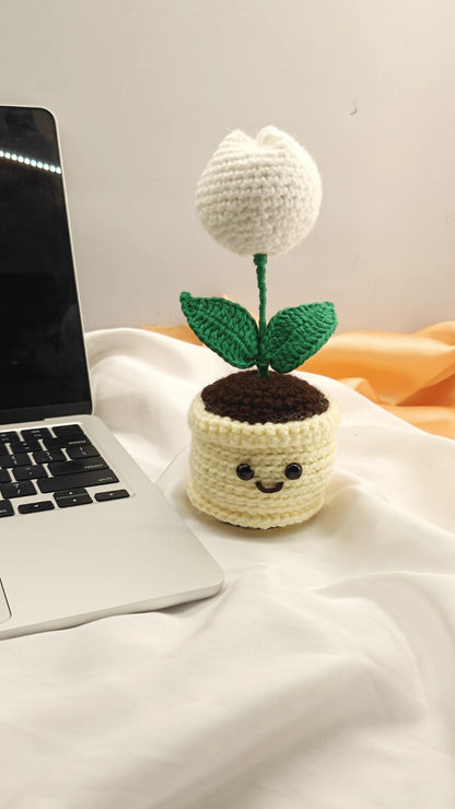 Tulip mini pot with smiley