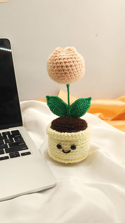 Tulip mini pot with smiley