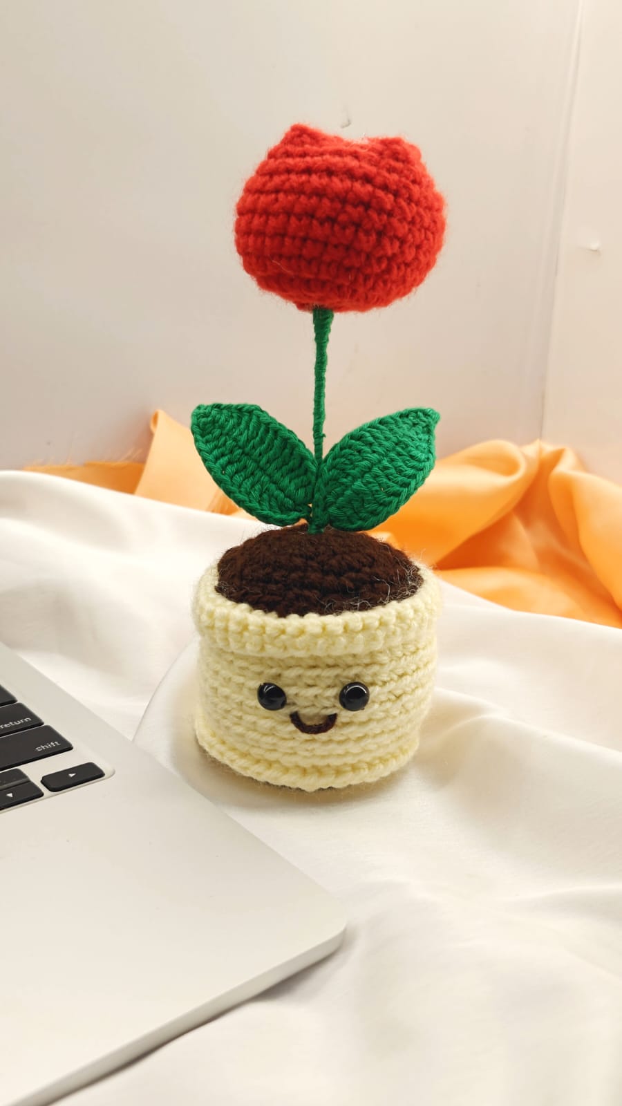 Tulip mini pot with smiley