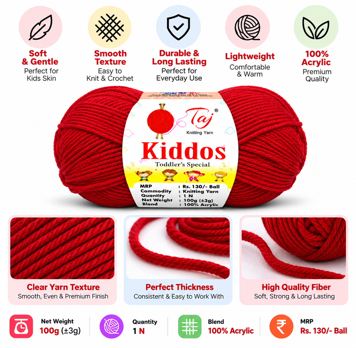 Kiddos 55– Premium Knitting Yarn