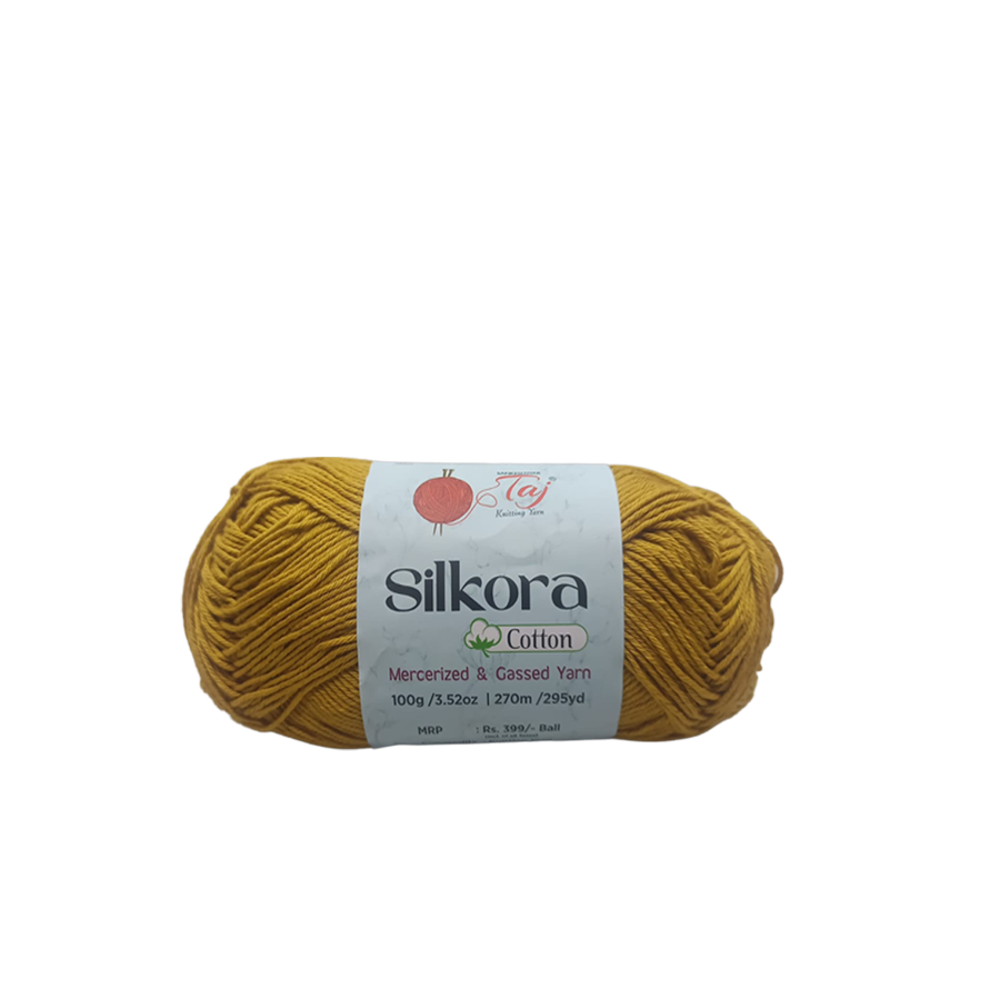 Silkora Cotton yarn ball on a white background
